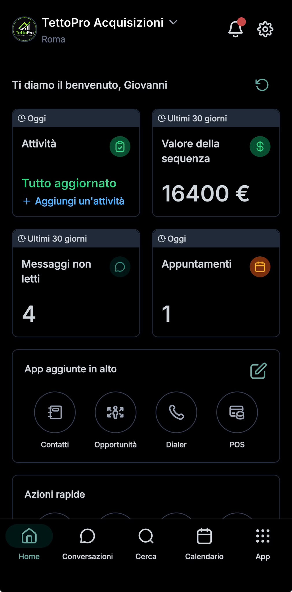 Dashboard Clienti in Cloud